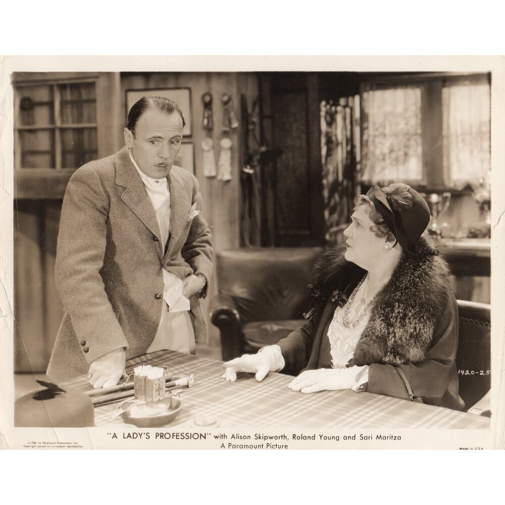 Vintage 1933 A Lady's Profession- Alison Skipworth - Movie Still Photo 8x10 BW